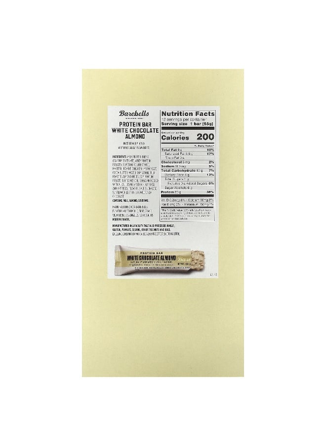 Barebells, Protein Bar, White Chocolate Almond, 12 Bars, 1.94 oz (55 g) Each