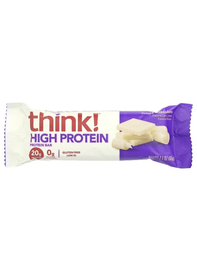 Think !, High Protein Bars, White Chocolate, 10 Bars, 2.1 oz (60 g) Each