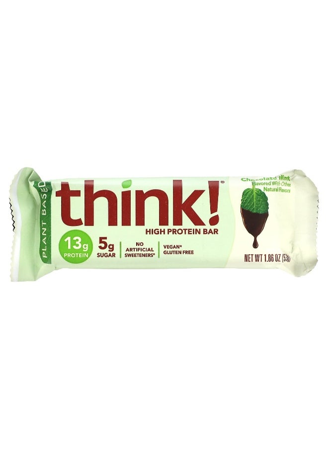 Think !, High Protein Bars, Chocolate Mint, 5 Bars, 1.86 oz (53 g) Each