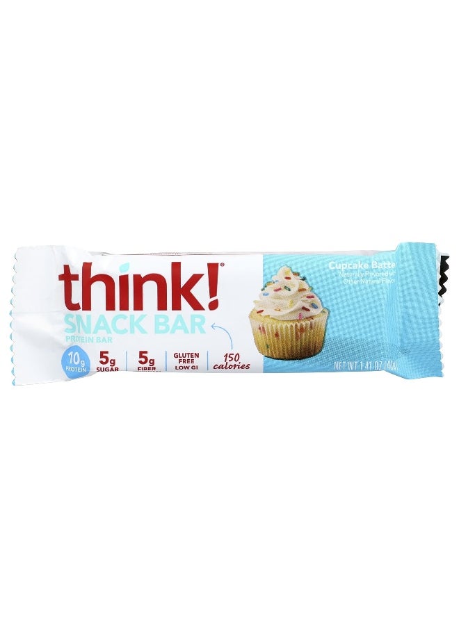 Think !, Snack Protein Bar, Cupcake Batter, 10 Bars, 1.41 oz (40 g) Each