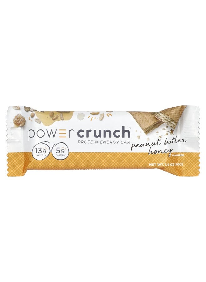 BNRG, Power Crunch Protein Energy Bar, Peanut Butter Honey, 12 Bars, 1.4 oz (40 g) Each