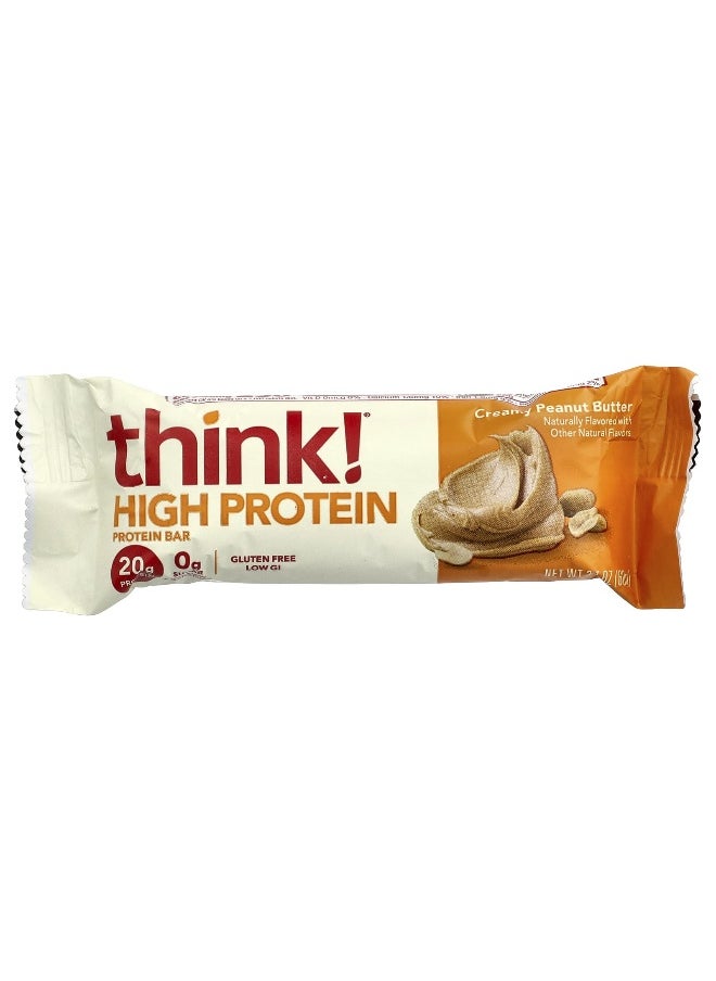 Think !, High Protein Bars, Creamy Peanut Butter, 10 Bars, 2.1 oz (60 g) Each
