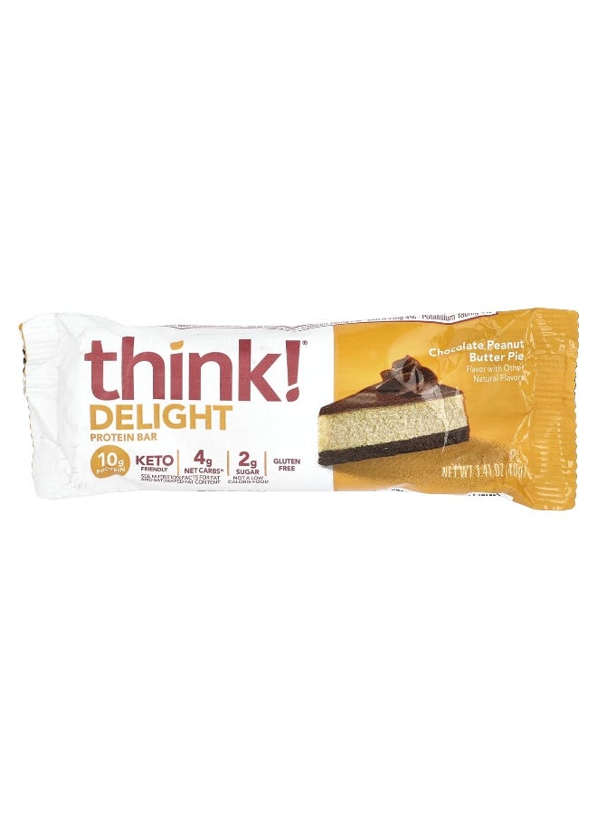 Think !, Delight Protein Bar, Chocolate Peanut Butter Pie , 10 Bars, 1.41 oz (40 g) Each