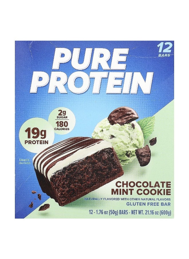 Pure Protein, Gluten Free Bar, Chocolate Mint Cookie , 12 Bars, 1.76 oz (50 g) Each
