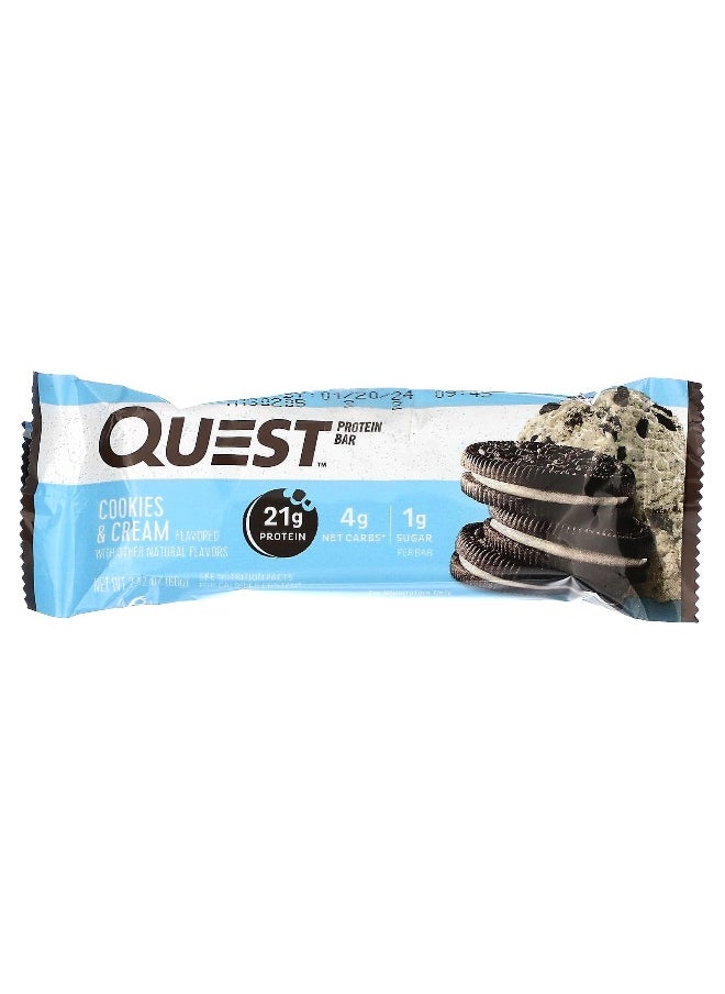 Quest Nutrition, Protein Bar, Cookies & Cream, 12 Bars, 2.12 oz (60 g) Each