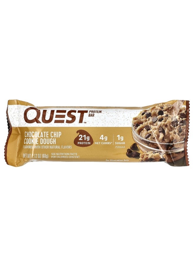 Quest Nutrition, Protein Bar, Chocolate Chip Cookie Dough, 12 Bars, 2.12 oz (60 g) Each