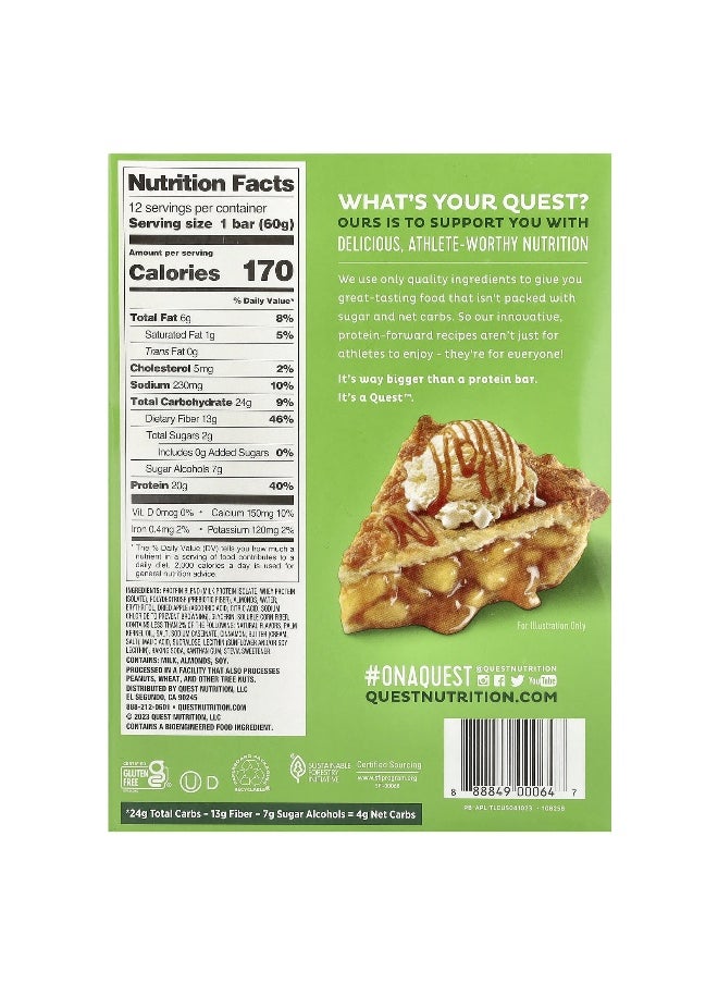 Quest Nutrition, Protein Bar, Apple Pie, 12 Bars, 2.12 oz (60 g) Each
