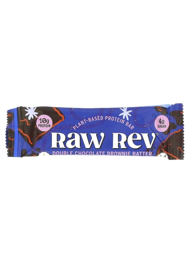 Raw Rev, Plant-Based Protein Bar, Double Chocolate Brownie Batter, 12 Bars, 1.6 oz (46 g) Each