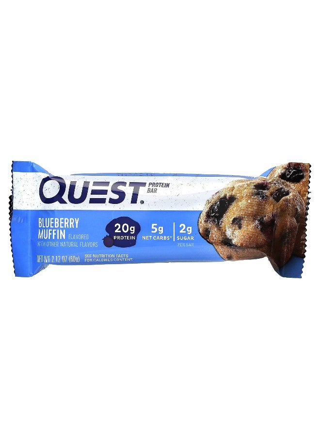 Quest Nutrition, Protein Bar, Blueberry Muffin, 12 Bars, 2.12 oz (60 g) Each
