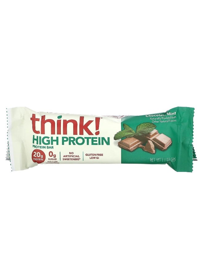 Think !, High Protein Bars, Chocolate Mint, 10 Bars, 2.1 oz (60 g) Each