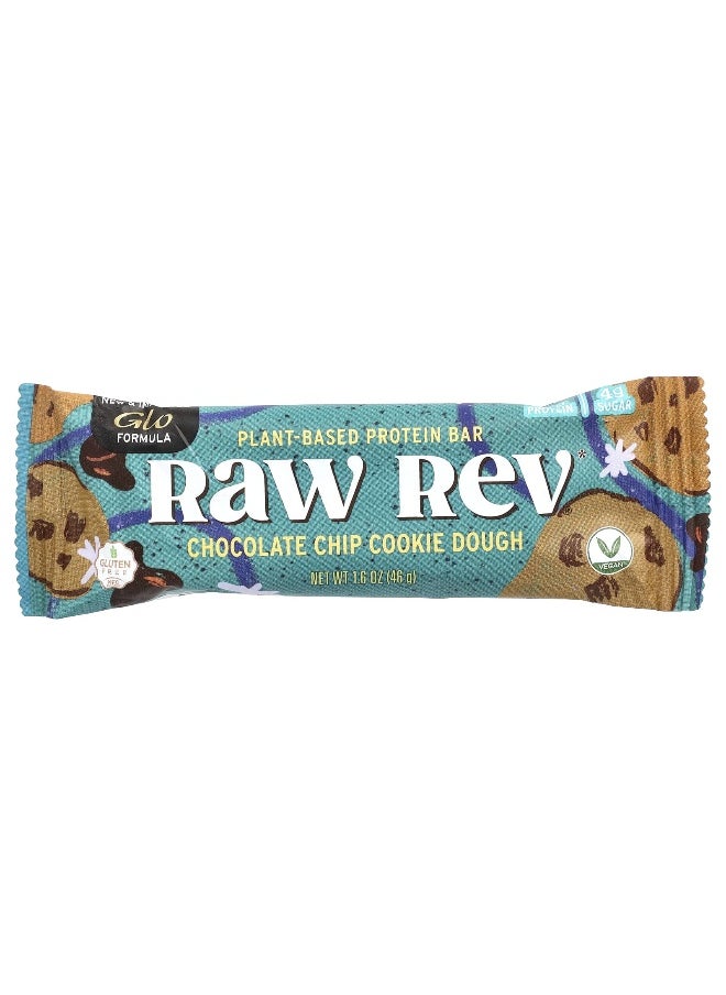 Raw Rev, Plant-Based Protein Bar, Chocolate Chip Cookie Dough, 12 Bars, 1.6 oz (46 g) Each