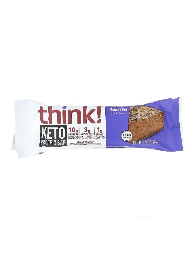 Think !, Keto Protein Bars, Chocolate Mousse Pie, 10 Bars, 1.2 oz (34 g) Each