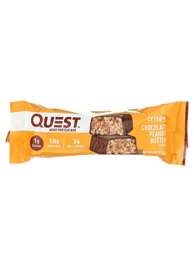 Quest Nutrition, Hero Protein Bar, Crispy Chocolate Peanut Butter, 12 Bars, 1.9 oz (54 g) Each