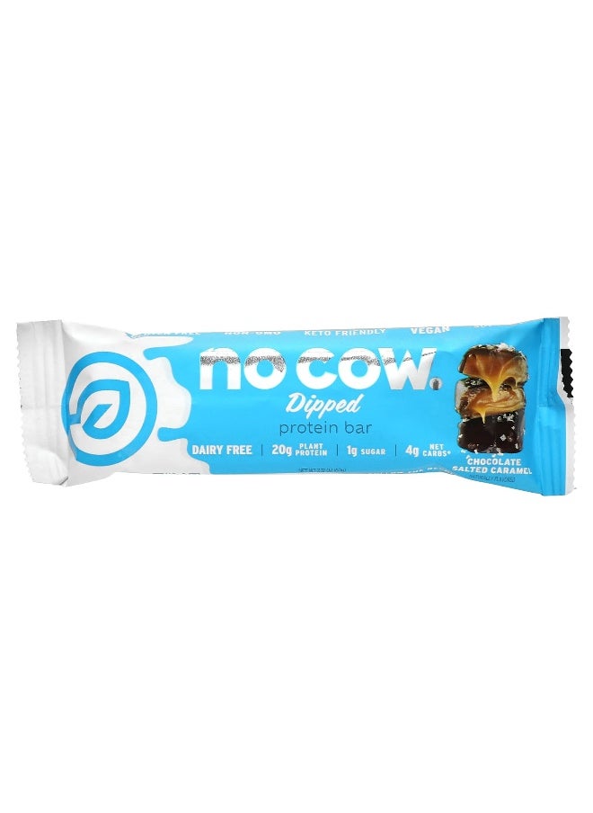 No Cow, Dipped Protein Bar, Chocolate Salted Caramel, 12 Bars, 2.12 oz (60 g) Each