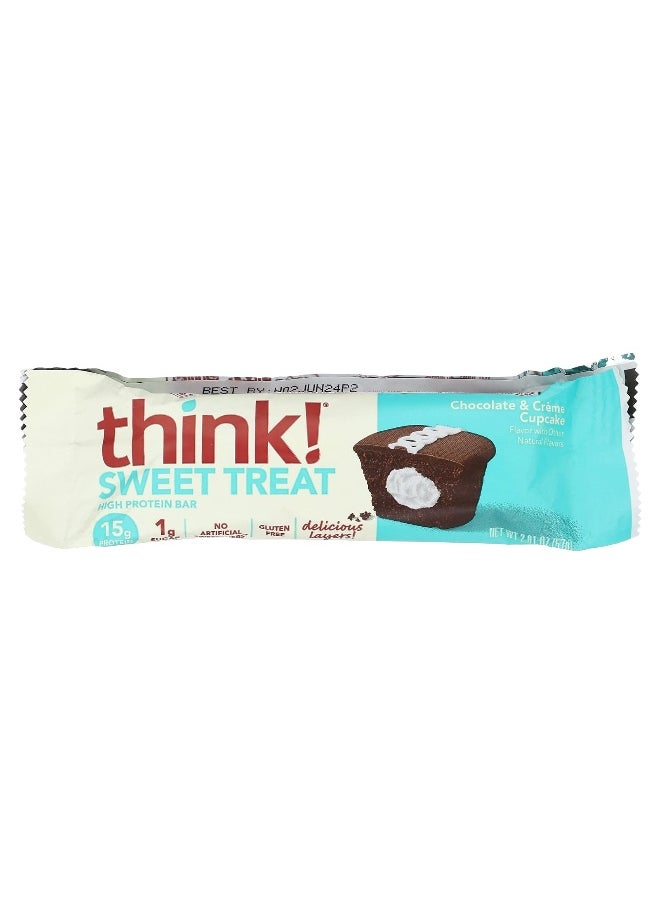 Think !, Sweet Treat, High Protein Bar,  Chocolate & Creme Cupcake, 10 Bars, 2.01 oz (57 g) Each