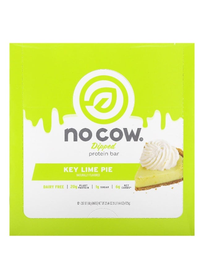 No Cow, Dipped Protein Bar, Key Lime Pie, 12 Bars, 2.12 oz (60 g) Each