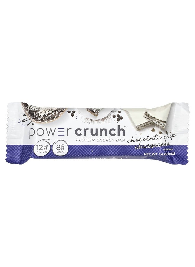 BNRG, Power Crunch Protein Energy Bar, Chocolate Chip Cheesecake, 12 Bars, 1.4 oz (40 g)