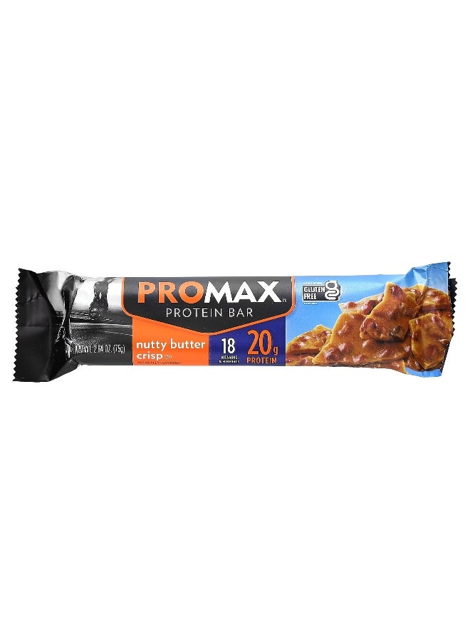 NuGo Nutrition, Promax Protein Bar, Nutty Butter Crisp, 12 Bars, 2.64 oz (75 g) Each