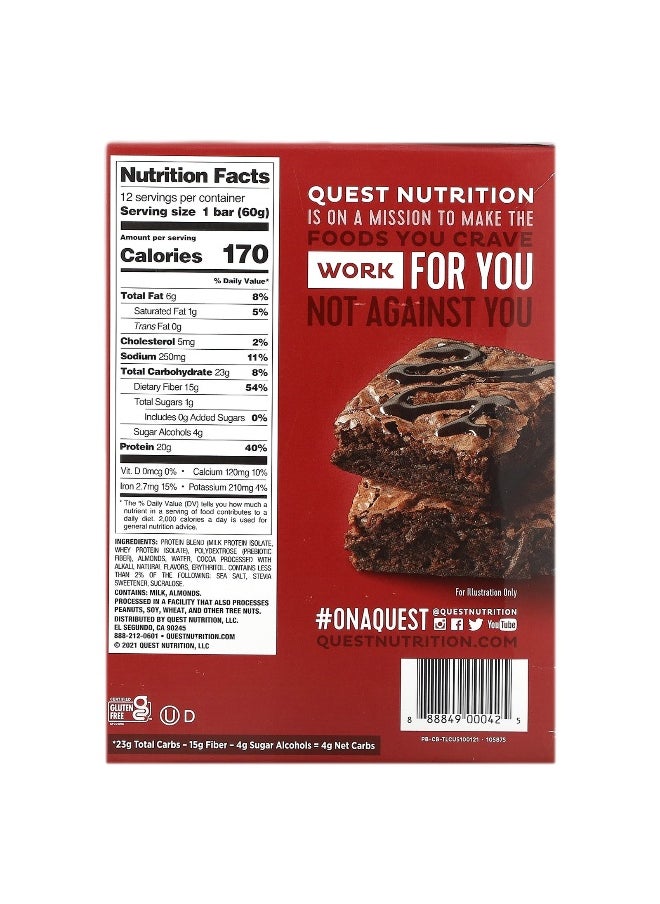Quest Nutrition, Protein Bar, Chocolate Brownie, 12 Bars, 2.12 oz (60 g) Each