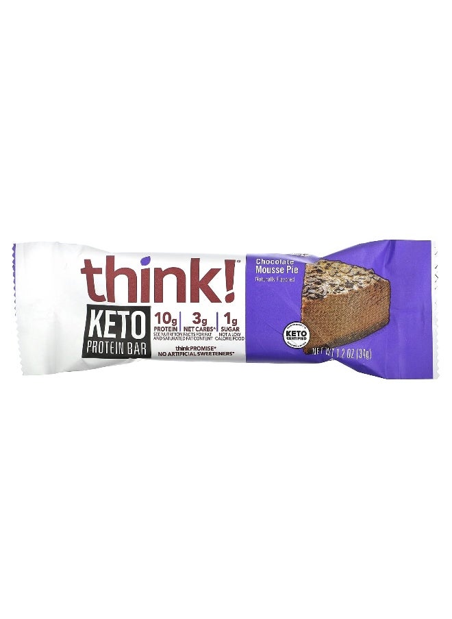 Think !, Keto Protein Bars, Chocolate Mousse Pie, 5 Bars, 1.2 oz (34 g) Each