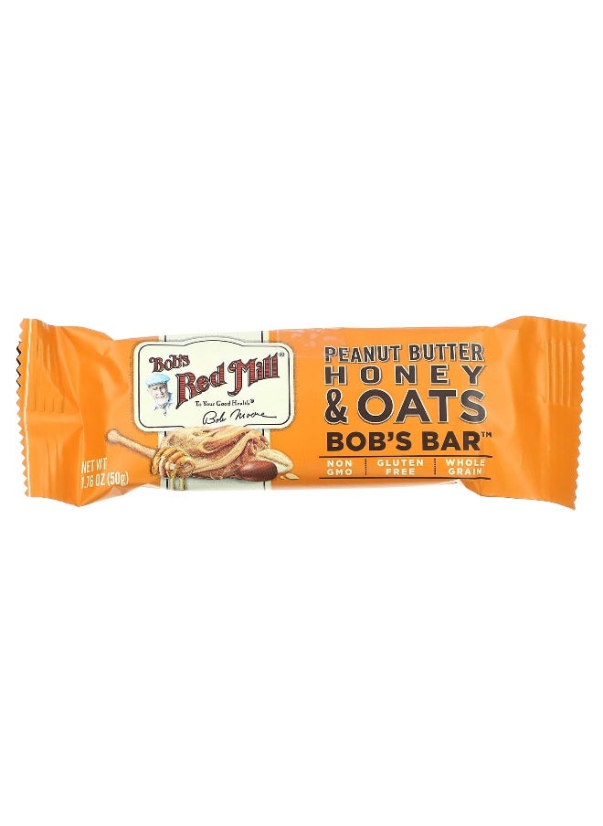Bob's Red Mill, Bob's Bar, Peanut Butter, Honey & Oats , 12 Bars, 1.76 oz (50 g) Each