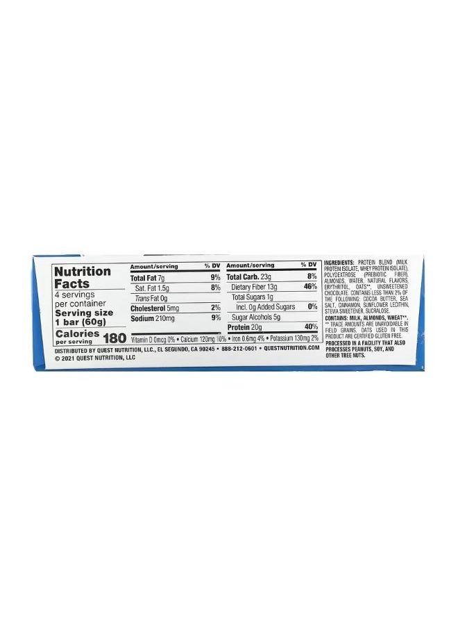 Protein Bar Oatmeal Chocolate Chip 4 Bars 2.12 oz 60 g Each