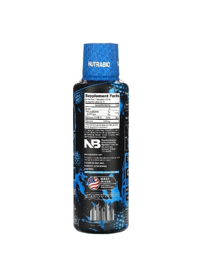 NutraBio, LeanShots L-Carnitine 3000, Blue Razz, 16 fl oz (473 ml)