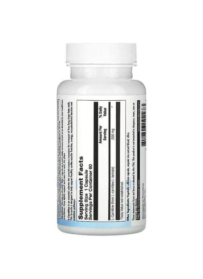 Nutra BioGenesis, L-Carnitine, 500 mg, 60 Capsules