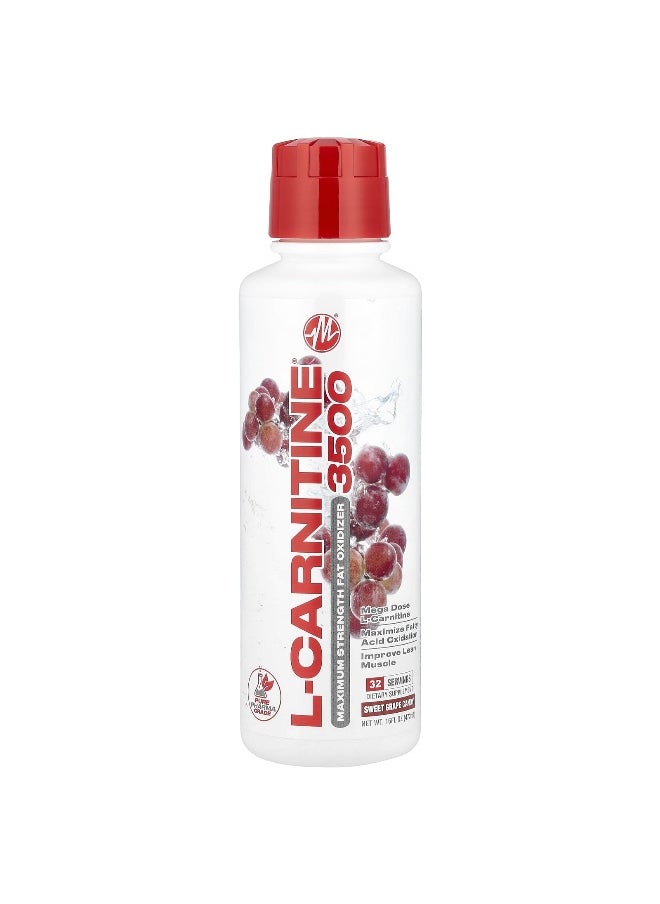 Metabolic Nutrition, L-Carnitine 3500, Sweet Grape Candy, 16 fl oz (473 ml)