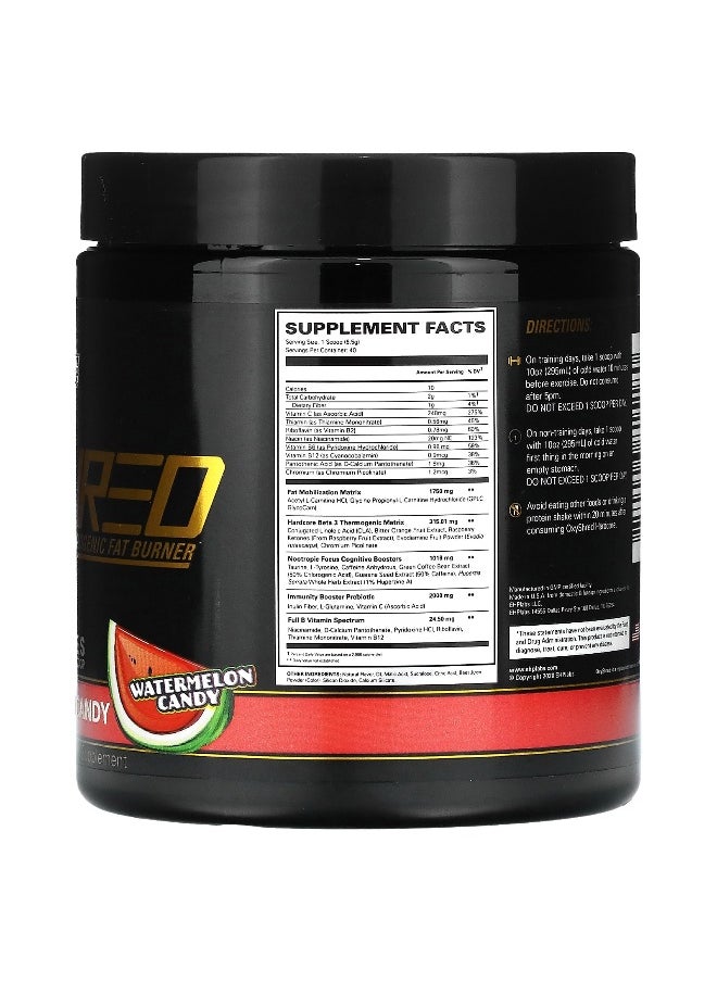 EHPlabs, OxyShred Hardcore, Thermogenic Fat Burner, Watermelon Candy, 9.2 oz (260 g)