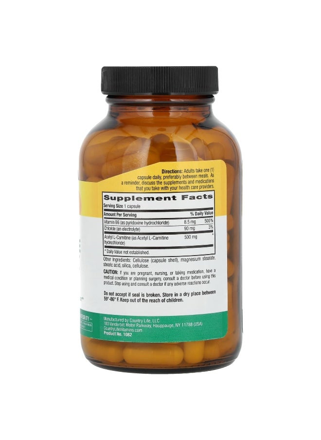 Country Life, Acetyl L-Carnitine Caps, 500 mg, 120 Vegan Capsules