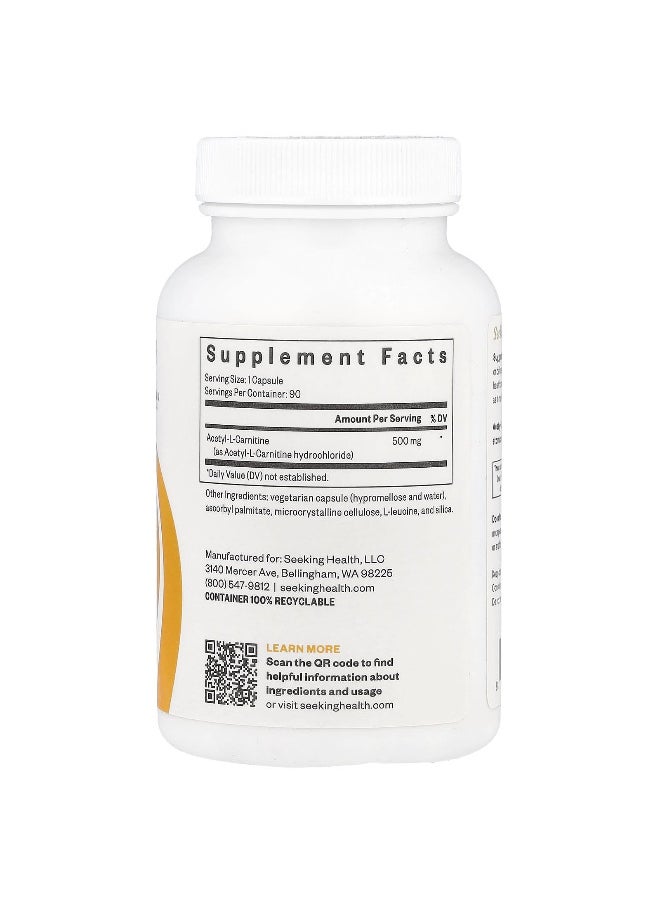 Seeking Health, Acetyl-L-Carnitine, 500 mg, 90 Capsules