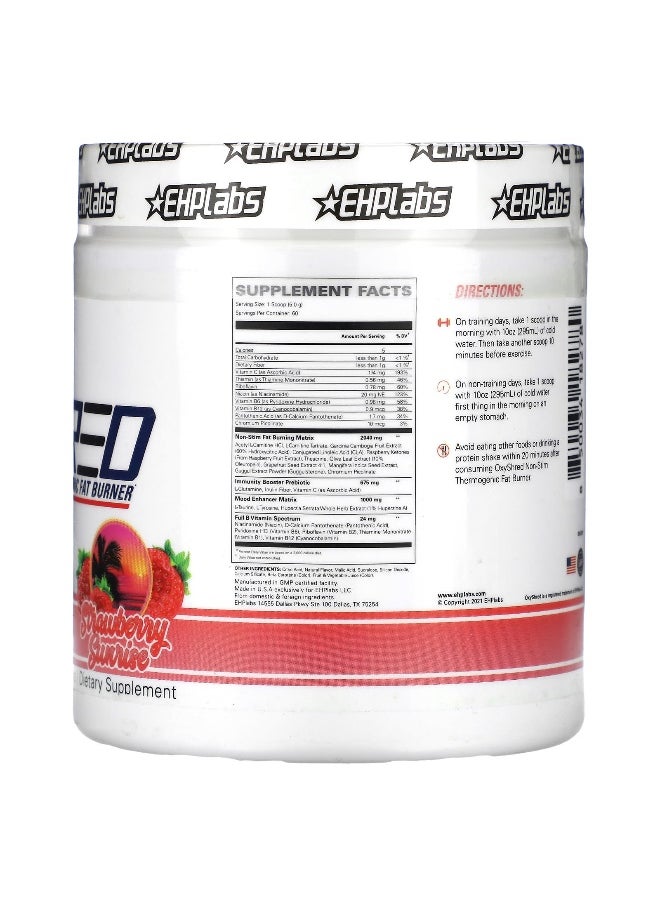 EHPlabs, OxyShred Non-Stim, Thermogenic Fat Burner, Strawberry Sunrise, 10.6 oz (302 g)