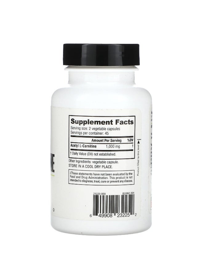 NutraBio, Acetyl L-Carnitine, 500 mg, 90 Veggie Capsules