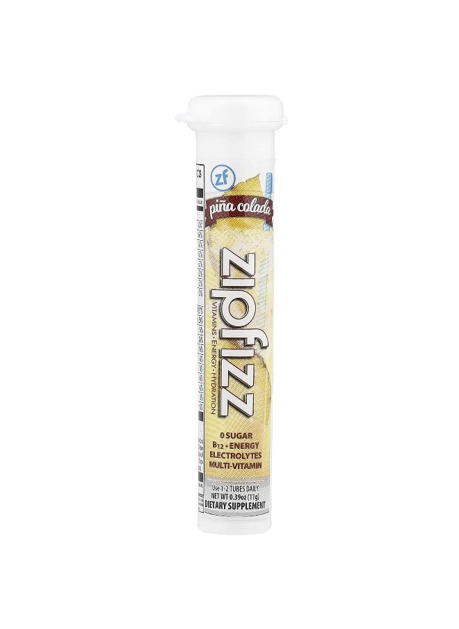Zipfizz, Pina Colada, 20 Tubes, 0.39 oz (11 g) Each