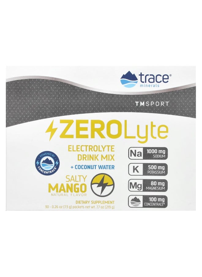 Trace, TM Sport, ZEROLyte, Electrolyte Drink Mix, Salty Mango, 30 Packets, 0.26 oz (7.3 g) Each