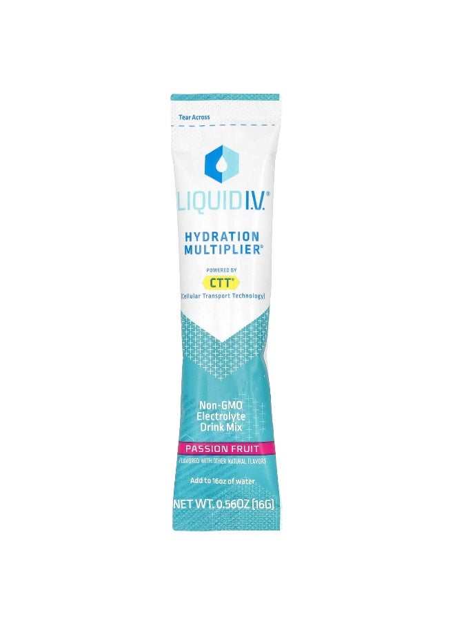 Liquid I.V., Hydration Multiplier, Electrolyte Drink Mix, Passion Fruit, 10 Stick Packs, 0.56 oz (16 g) Each