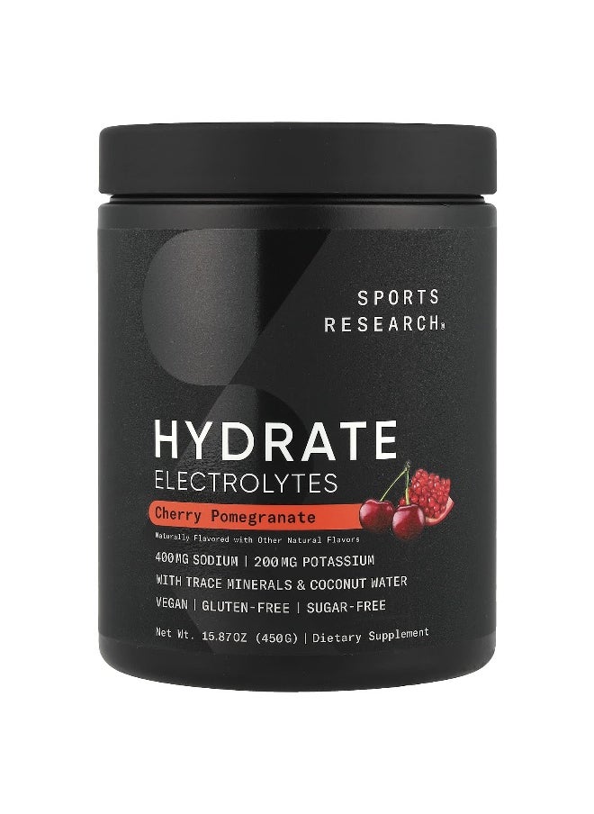Sports Research, Hydrate Electrolytes, Cherry Pomegranate, 15.87 oz (450 g)