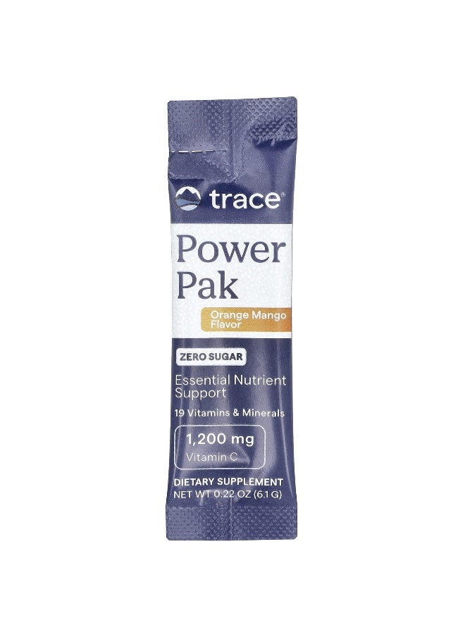 Trace, Power Pak, Zero Sugar, Orange Mango, 30 Packets, 0.22 oz (6.1 g) Each