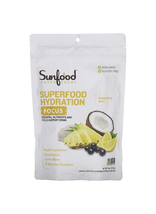 Sunfood, Superfood Hydration Focus, Pineapple Acai, 8 oz (227 g)