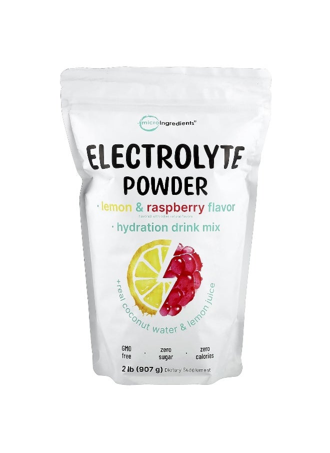 Micro Ingredients, Electrolyte Powder, Lemon & Raspberry, 2 lb (907 g)