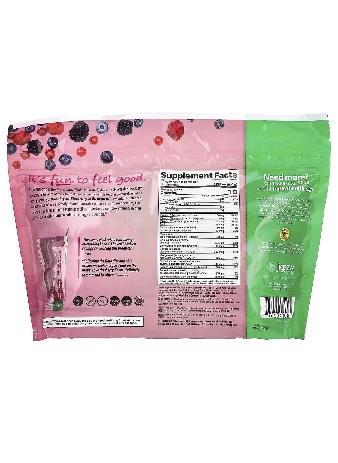 Jigsaw Health, Electrolyte Supreme™, Berry-Licious, 60 Packets, 5.4 g Each
