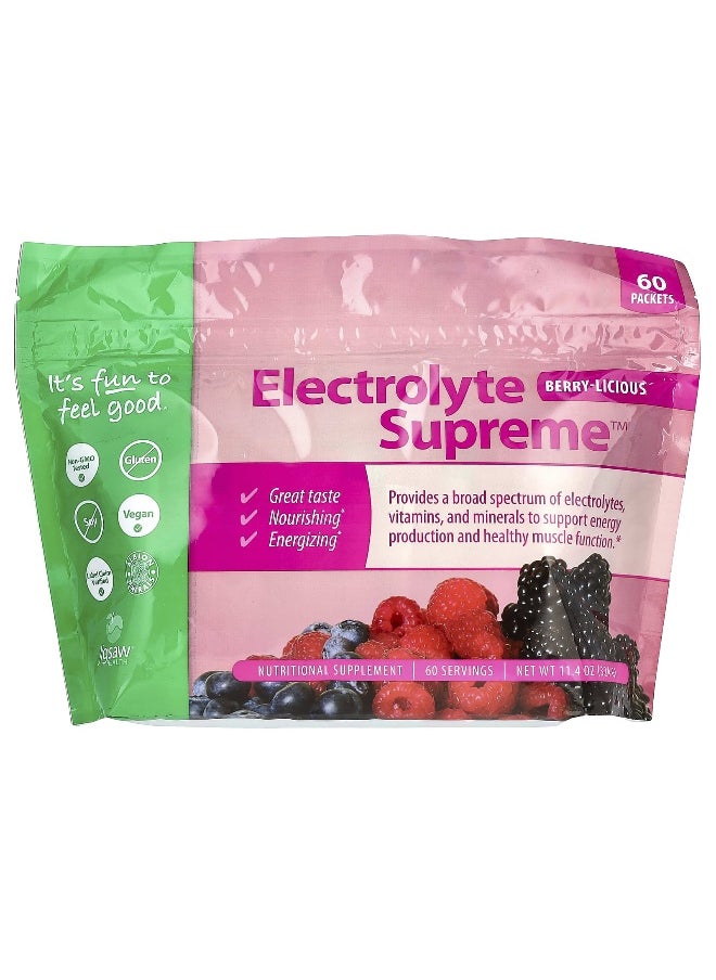 Jigsaw Health, Electrolyte Supreme™, Berry-Licious, 60 Packets, 5.4 g Each