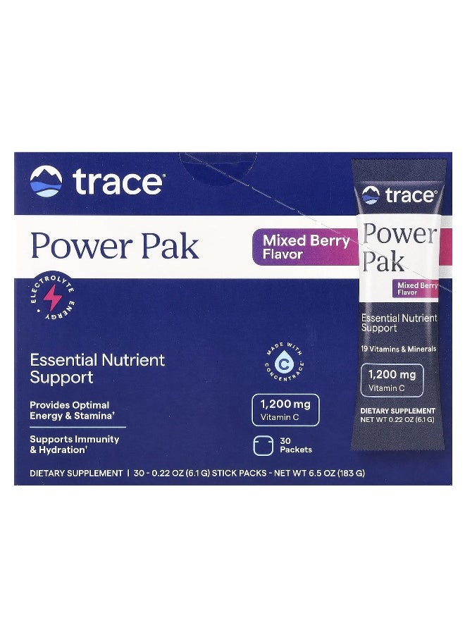 Trace, Power Pak, Mixed Berry, 30 Packets, 0.22 oz (6.1 g) Each