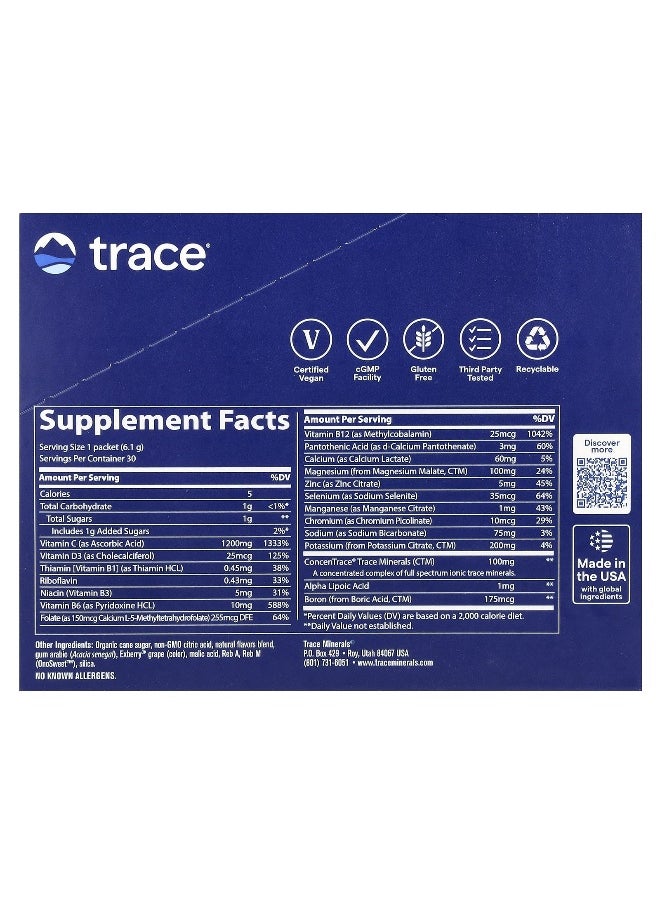 Trace, Power Pak, Mixed Berry, 30 Packets, 0.22 oz (6.1 g) Each
