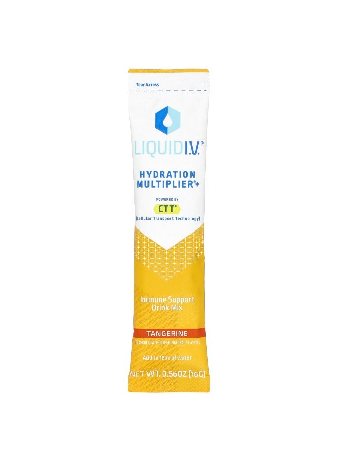 Liquid I.V., Hydration Multiplier + Immune Support Drink Mix, Tangerine, 10 Stick Packs, 0.56 oz (16 g) Each