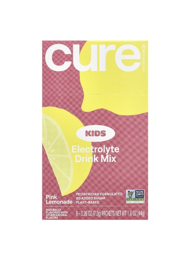 Cure Hydration, Kids, Electrolyte Drink Mix, Pink Lemonade, 6 Packets, 0.26 oz (7.3 g) Each