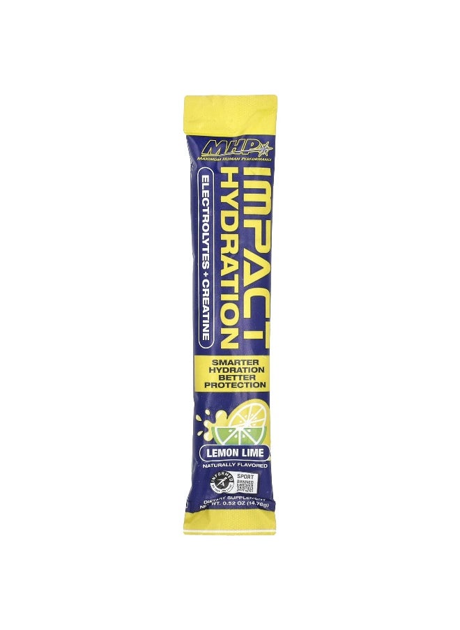 MHP, Impact Hydration, Electrolytes + Creatine, Lemon Lime , 14 Stick Packs, 0.52 oz (14.76 g) Each