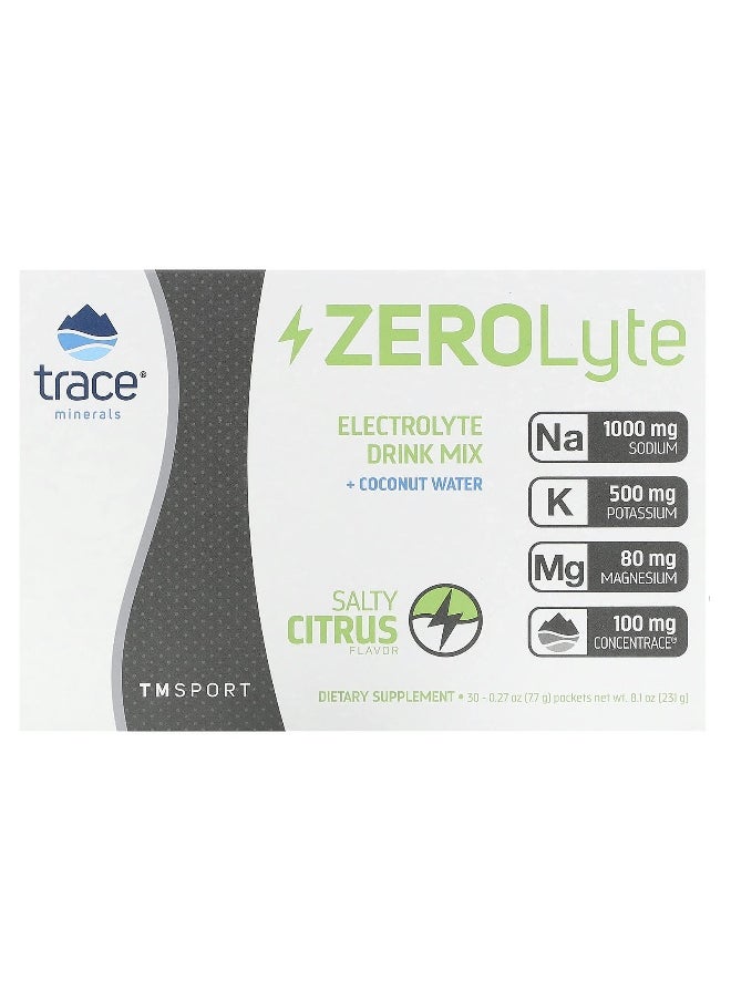 Trace, TM Sport, ZEROLyte, Electrolyte Drink Mix, Salty Citrus, 30 Packets, 0.27 oz (7.7 g) Each