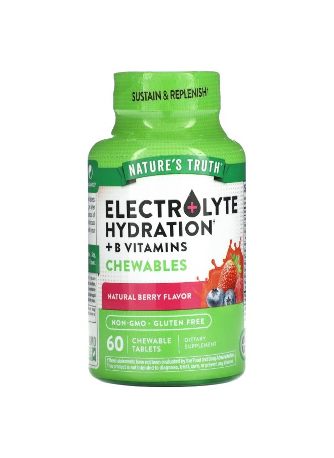 Nature's Truth, Electrolyte Hydration + B Vitamins Chewables, Natural Berry, 60 Chewable Tablets